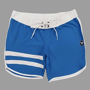 Bermuda Men's Physique Curta Azul Índigo com Branco e Listras