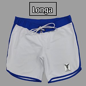 Bermuda Men's Physique Longa Branca com Azul Índigo