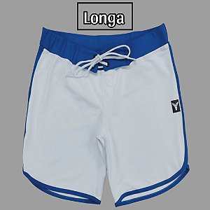Bermuda Men's Physique Longa Branca com Azul Índigo