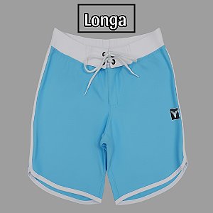 Bermuda Men's Physique Longa Blue Sky com Branco