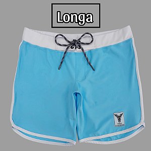 Bermuda Men's Physique Longa Blue Sky com Branco