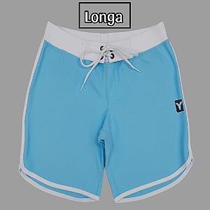 Bermuda Men's Physique Longa Blue Sky com Branco