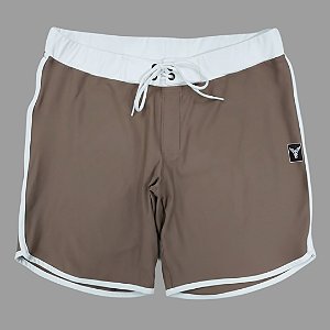 Bermuda Men's Physique Curta Café com Branco