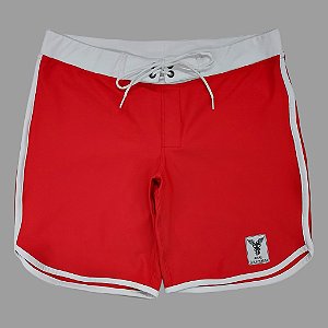 Bermuda Men's Physique Curta Vermelha com Branco