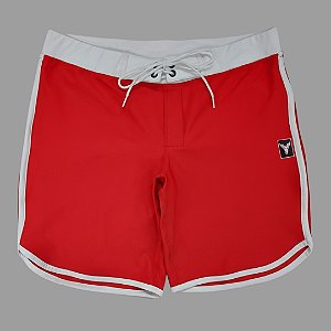 Bermuda Men's Physique Curta Vermelha com Branco
