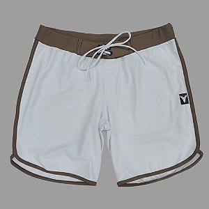 Bermuda Men's Physique Curta Branca com Café