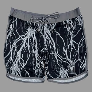 Bermuda Men's Physique Curta Thunder Cinza com Cós Cinza