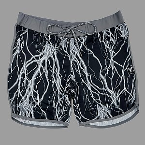 Bermuda Men's Physique Curta Thunder Cinza com Cós Cinza