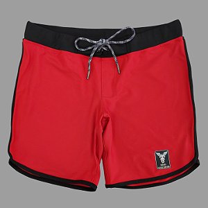 Bermuda Men's Physique Curta Vermelha com Preto