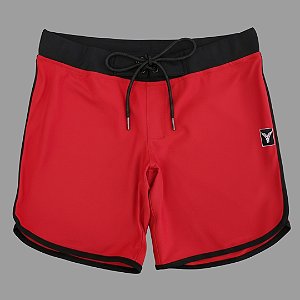 Bermuda Men's Physique Curta Vermelha com Preto