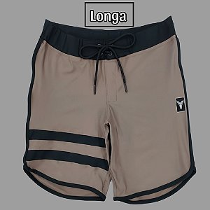 Bermuda Men's Physique Longa Café com Preto e Listras