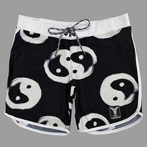 Bermuda Men's Physique Curta YIN YANG com Cós Branco