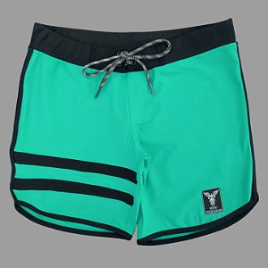 Bermuda Men's Physique Curta Verde Água com Preto e Listras