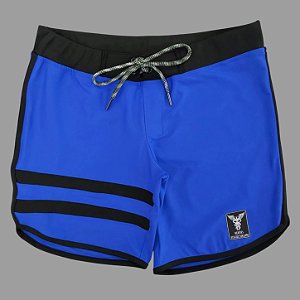 Bermuda Men's Physique Curta Azul Índigo com Preto e Listras