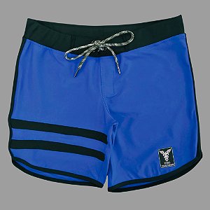 Bermuda Men's Physique Curta Azul Índigo com Preto e Listras