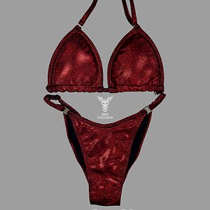 Biquíni Fit Model NPC – Rubi Brilhante Holográfico