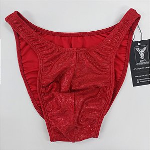 Sunga Bodybuilder – Tradicional – GG – Vermelha Brilhante Holográfica – Sem costura