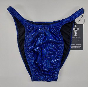 Sunga Bodybuilder – Pró – GG – Azul com preto Holográfico – Sem costura
