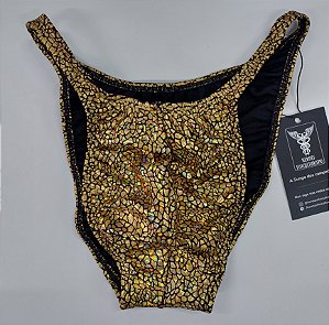 Sunga Bodybuilder – Pró – GG – Dourada Réptil – Sem costura