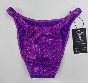 Sunga Bodybuilder – Pró – G – Roxa Holográfica – Sem costura