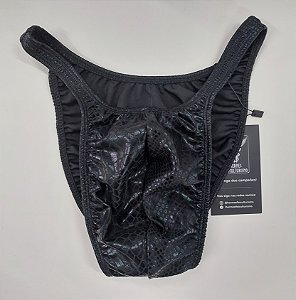 Sunga Bodybuilder – Pró – G – Preta Brilhante Cobra – Sem costura