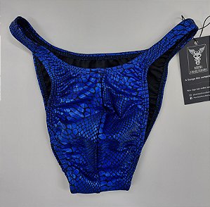 Sunga Bodybuilder – Pró – M – Azul Escama Cobra – Sem costura