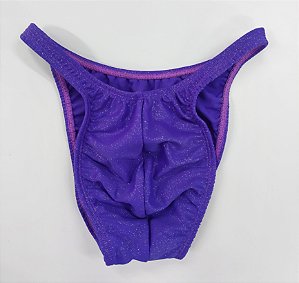 Sunga Bodybuilder – Pró – M – Roxa com Glitter – Sem costura