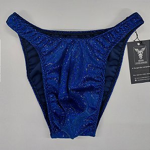 Sunga Bodybuilder – Tradicional – G – Azul Veludo Holográfico – Sem costura