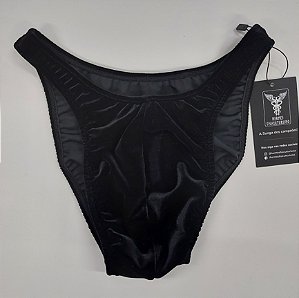 Sunga Bodybuilder – Tradicional – G – Preta em Veludo – Sem costura