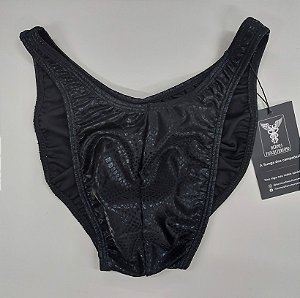 Sunga Bodybuilder – Tradicional – G – Preta Brilhante Cobra – Com costura