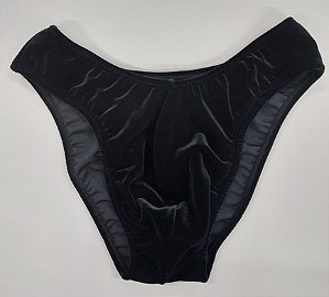 Sunga Bodybuilder – IFBB – G – Preta em Veludo – Sem costura