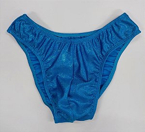 Sunga Bodybuilder – IFBB – G – Turquesa Brilhante Holográfica – Sem costura