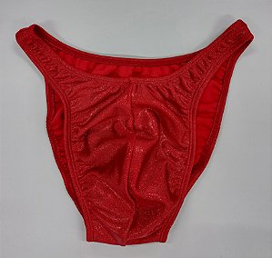 Sunga Bodybuilder – Tradicional – M – Vermelha Brilhante Holográfica – Sem costura