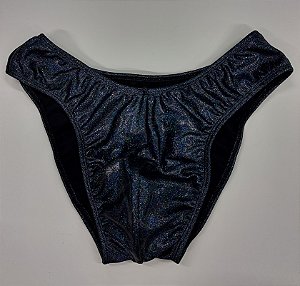 Sunga Bodybuilder – IFBB – M – Preta Brilhante Holográfica – Sem costura