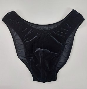 Sunga Bodybuilder – IFBB – M – Preta em Veludo – Sem costura