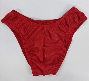 Sunga Bodybuilder – IFBB – P – Vermelha Brilhante Holográfica – Sem costura