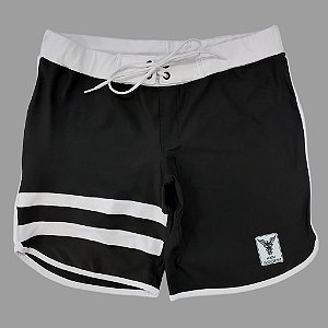 Bermuda Mens Physique Curta – Preta com Branco e listras – 36
