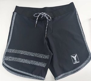 Bermuda Mens Physique Curta – Preta Dimensione com listras cinza – 36