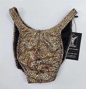 Sunga Bodybuilder – Pró – G – Dourada Réptil – Com costura