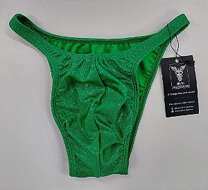 Sunga Bodybuilder – Pró – M – Verde Brilhante Holográfica – Sem costura