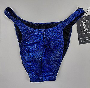 Sunga Bodybuilder – Pró – M – Azul Escama Cobra – Sem costura