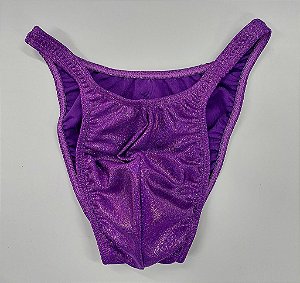 Sunga Bodybuilder – Pró – M – Roxa Brilhante Holográfica – Sem costura