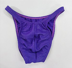Sunga Bodybuilder – Pró – M – Roxa com Glitter – Sem costura