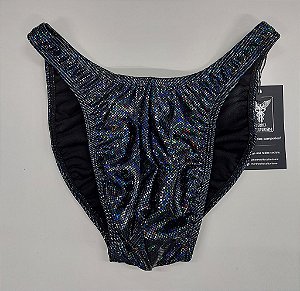 Sunga Bodybuilder – Tradicional – G – Preta Holográfica – Com costura