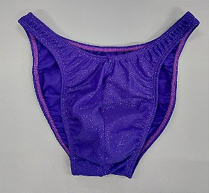 Sunga Bodybuilder – Tradicional – G – Roxa com Glitter – Sem costura