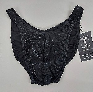 Sunga Bodybuilder – Tradicional – M – Preta Brilhante Cobra – Com costura