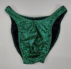 Sunga Bodybuilder – Tradicional – M – Esmeralda Réptil – Sem costura