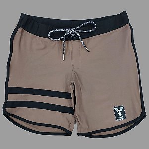 Bermuda Mens Physique Curta – Café com preto e listras – 36