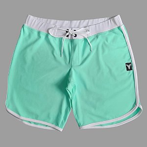 Bermuda Men's Physique Curta Verde Água com Branco