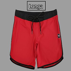 Bermuda Men's Physique Longa Vermelha com Preto